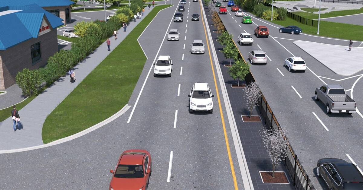 Installation of new safety fencing along highway through Duncan begins Feb . 1